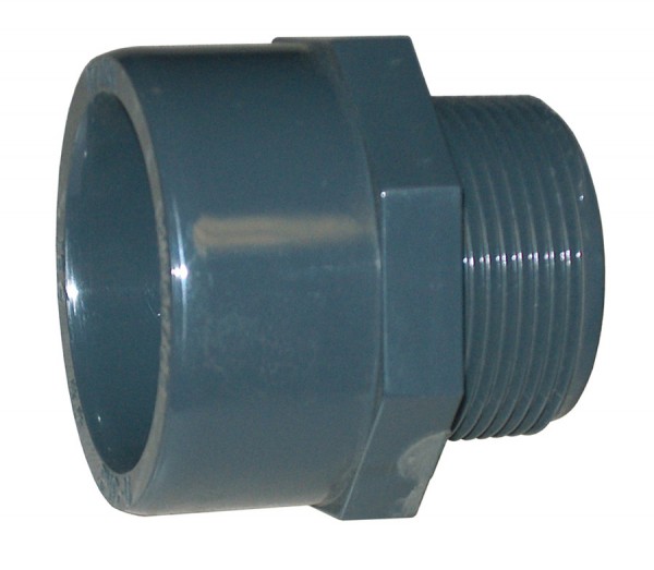 PVC Ü-Muffennippel DA 50 mm x 1 1/2" AG