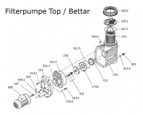 #894.1 Adapter für Filterpumpe Top / Bettar